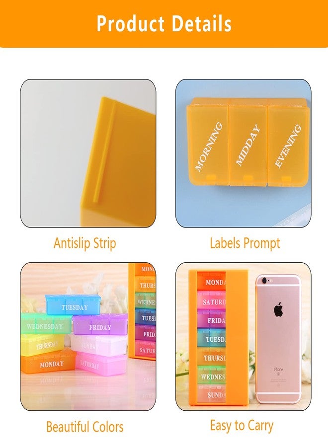 INVODA Pill Box 3 Times a Day Daily Pocket Pill Container Portable Travel Weekly Pill Organizer Stackable Pill Case for Vitamin, Fish Oils, Medication, Supplement - Image 4